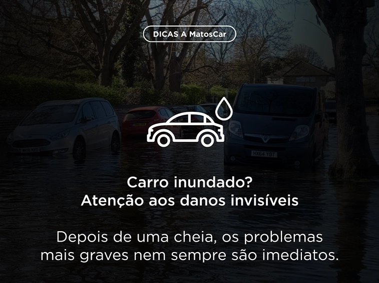 Um carro que é apanhado por uma cheia, os danos podem ser graves: afeta componentes críticos e compromete a viabilidade do veículo. Saiba o que fazer!