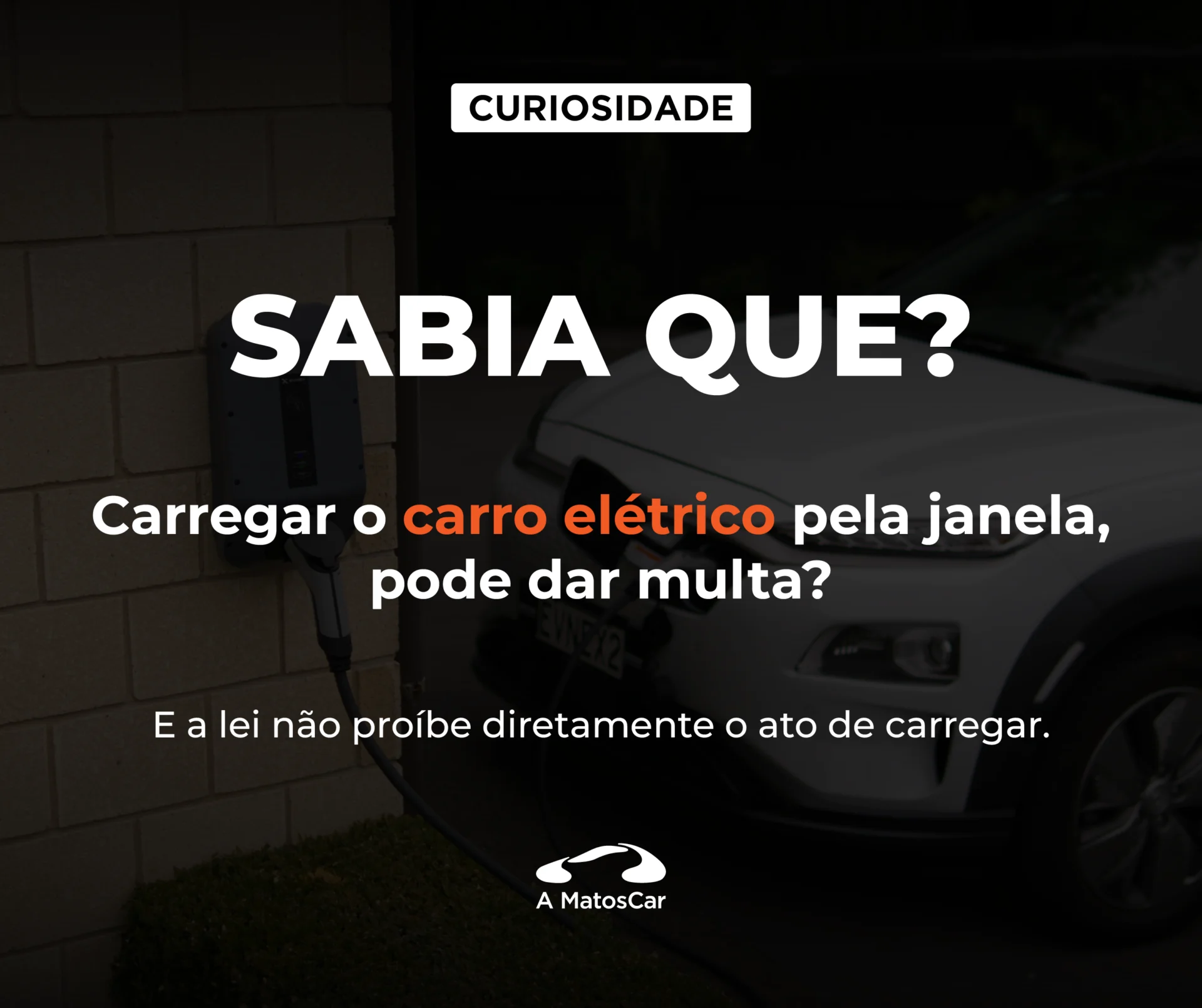 Cabo de carregamento de carro elétrico pela janela de casa